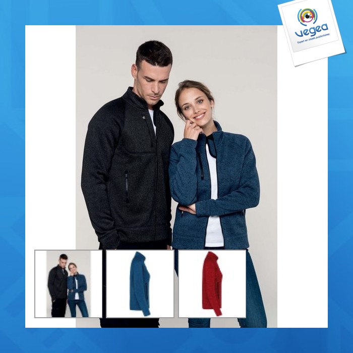 Jacke mit reißverschluss, meliert, damen - kariban