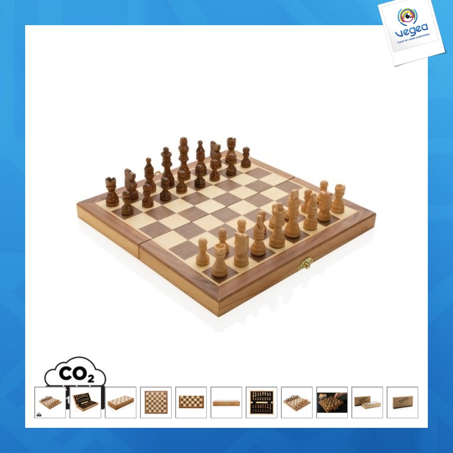 Jeu d'échecs pliable en bois fsc®
