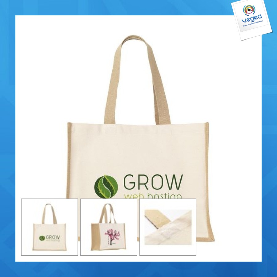Jute canvas shopper einkaufstasche