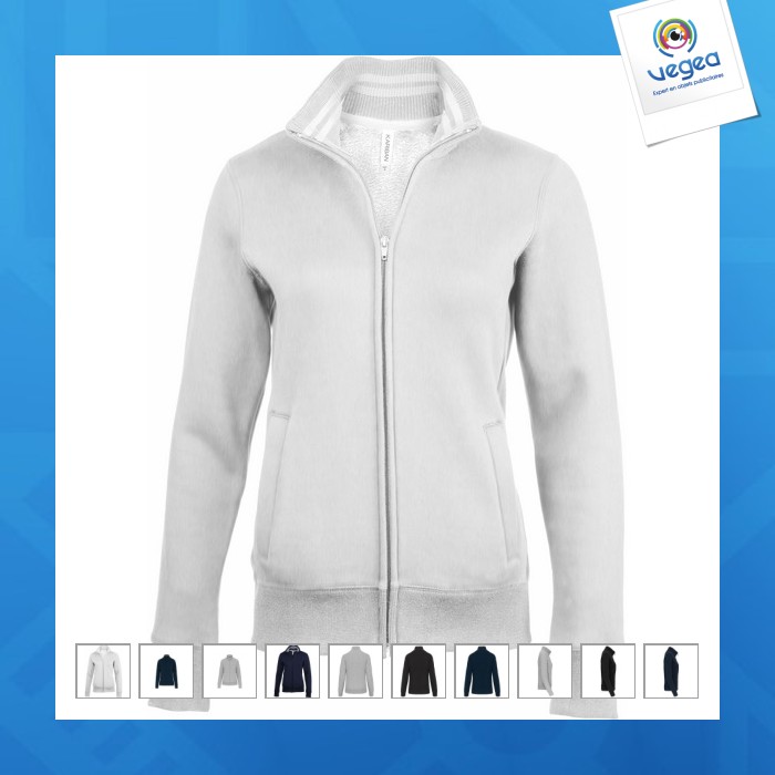 Kariban damen fleecejacke mit reißverschluss