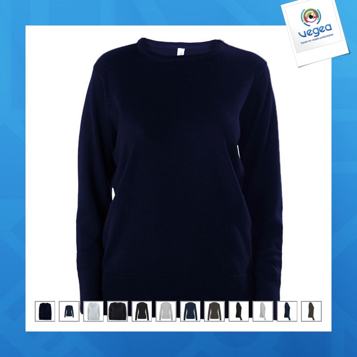 Kariban damen-pullover mit rundhalsausschnitt
