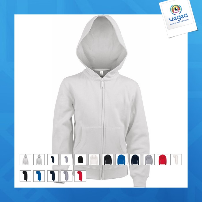 Kariban kinder kapuzen-sweatshirt mit reißverschluss
