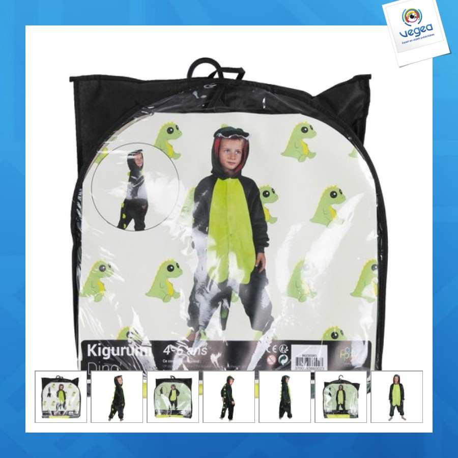 Kigurumi dino kostüm grün kind t 7/9 jahre