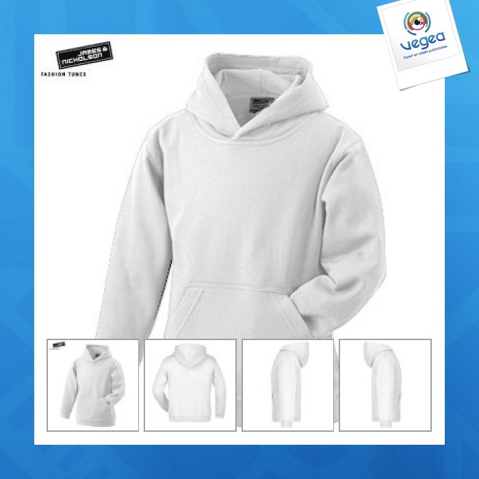Kinder kapuzensweatshirt weiß