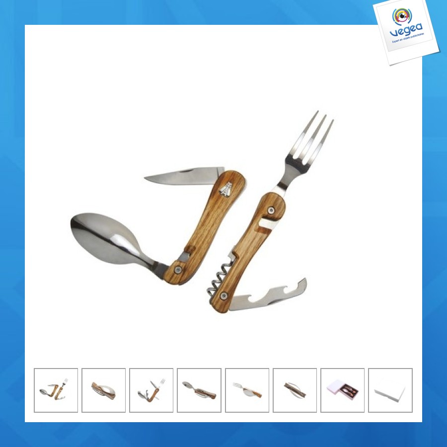 Klappbesteck mit magneten 6 funktionen aus eschenholz