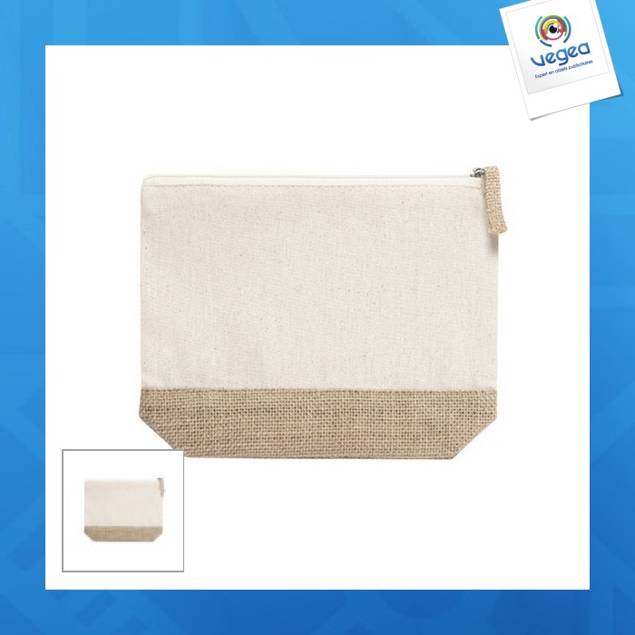 Kleiner koffer aus baumwolle und jute