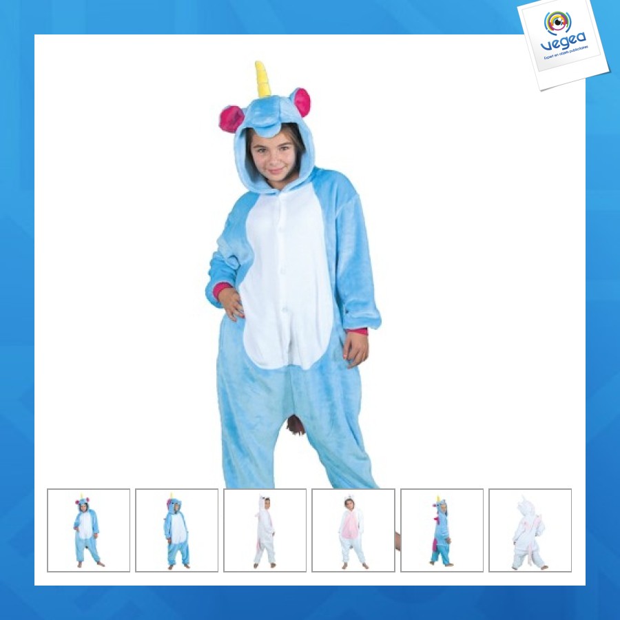 Kostüm kigurumi blaues einhorn kind t 7/9 jahre