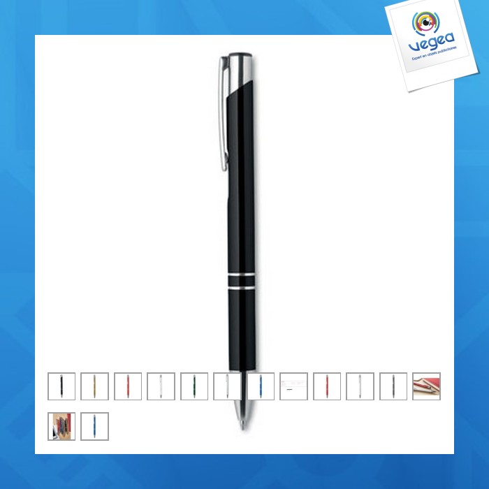 Kugelschreiber aus metall mit druckknopf