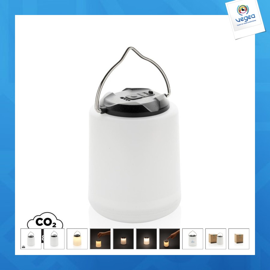 Lampe de table rechargeable en plastique recyclé rcs limio