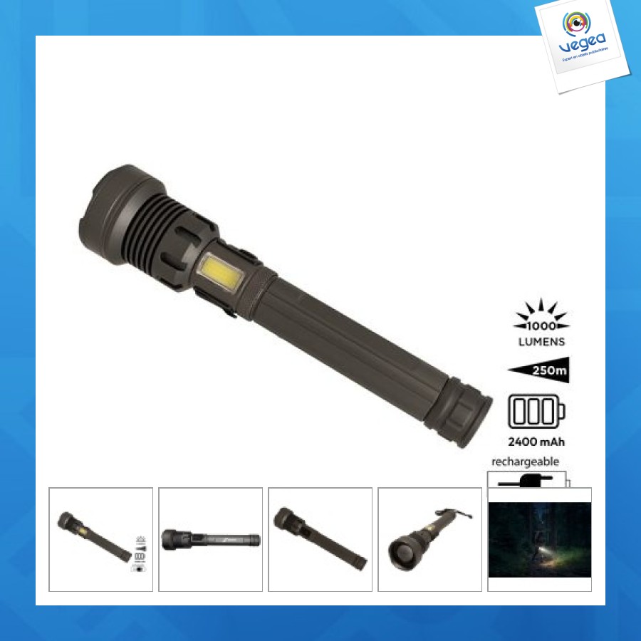 Lampe-torche rechargeable 3 en 1 'rigel' xl
