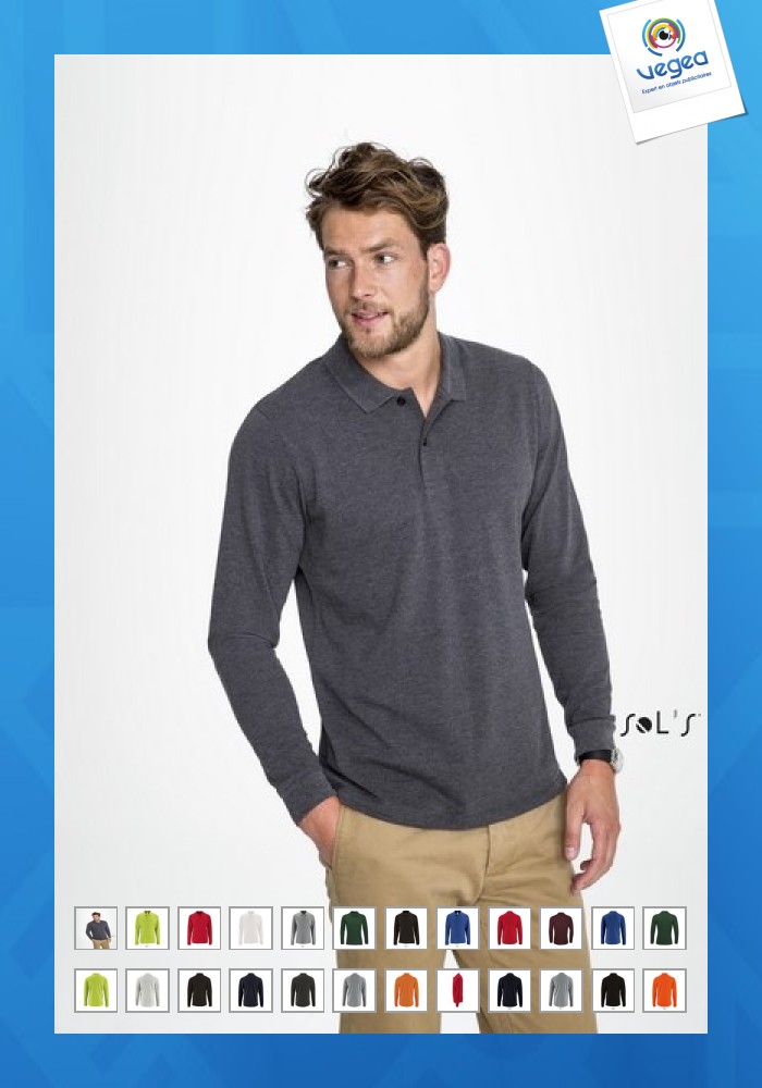 Langärmeliges piqué-poloshirt für männer - perfect lsl men - 3xl