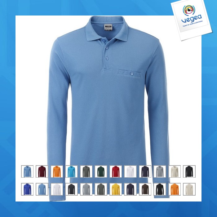 Langärmeliges poloshirt für arbeitskleidung