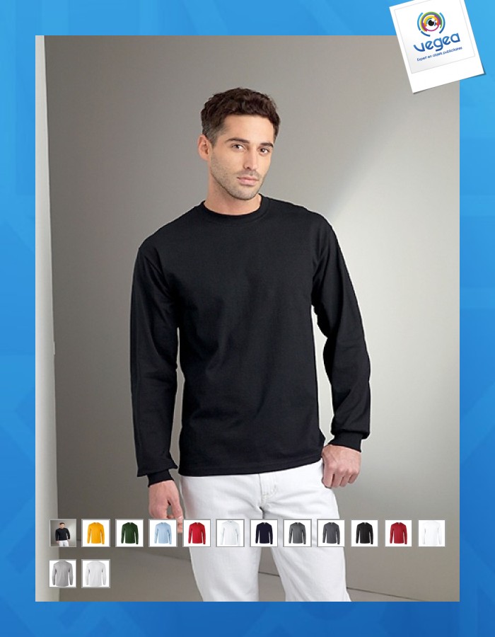 Langarmshirt weiß ultra gildan 