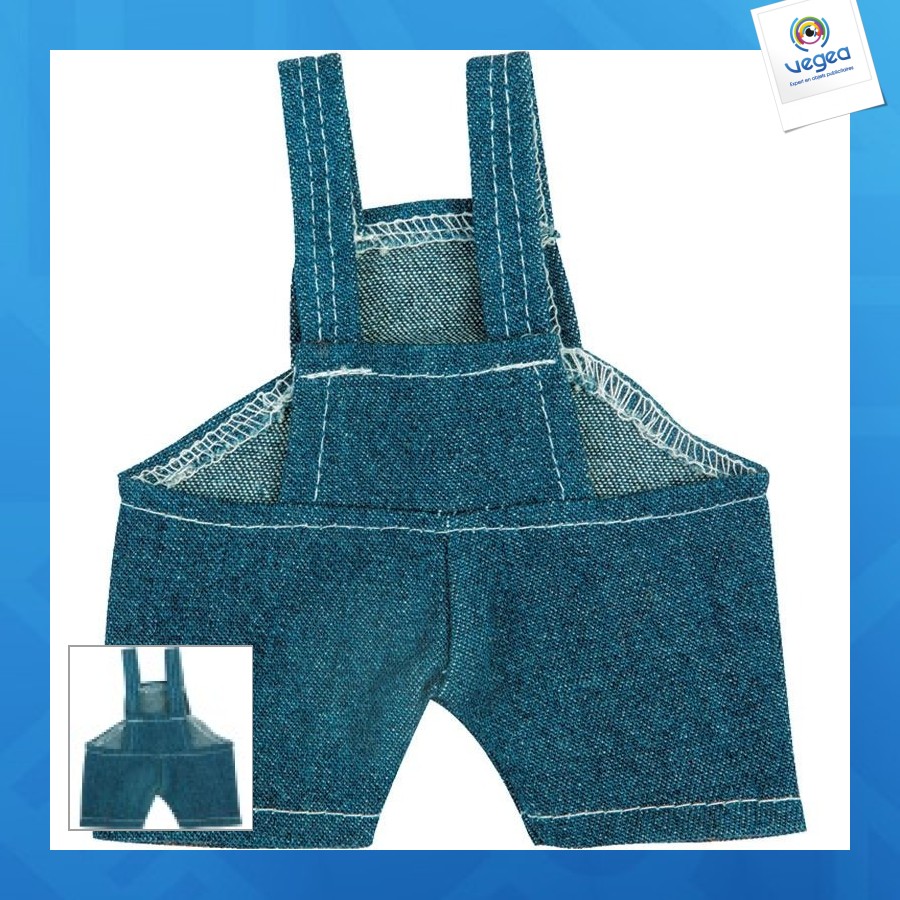 Latzhose aus jeansplüsch