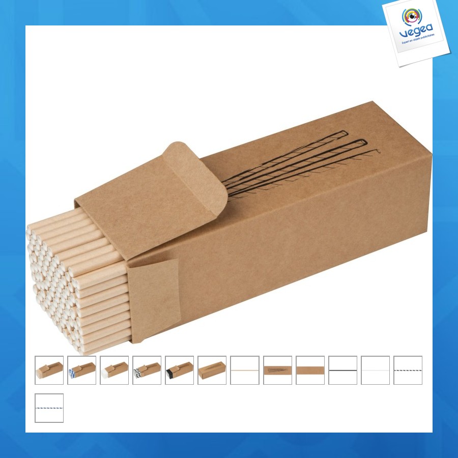 Lot de 100 pailles en papier