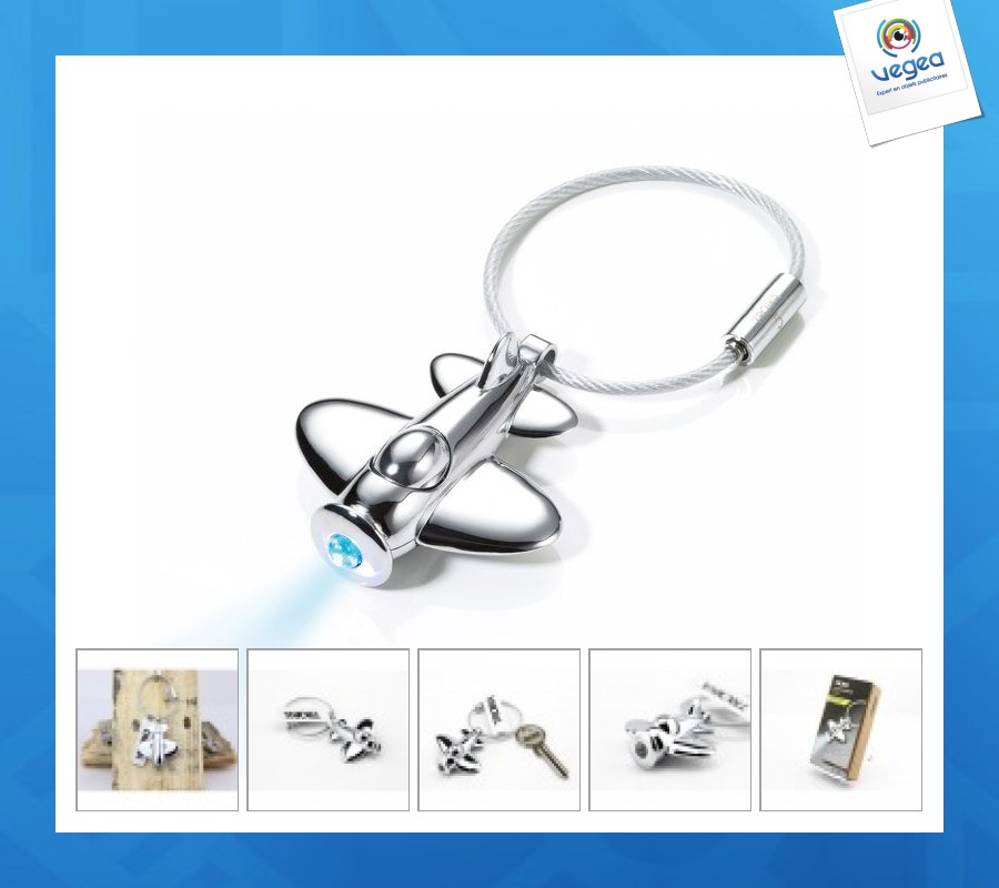 Luxus-flugzeug lampe schlüsselanhänger
