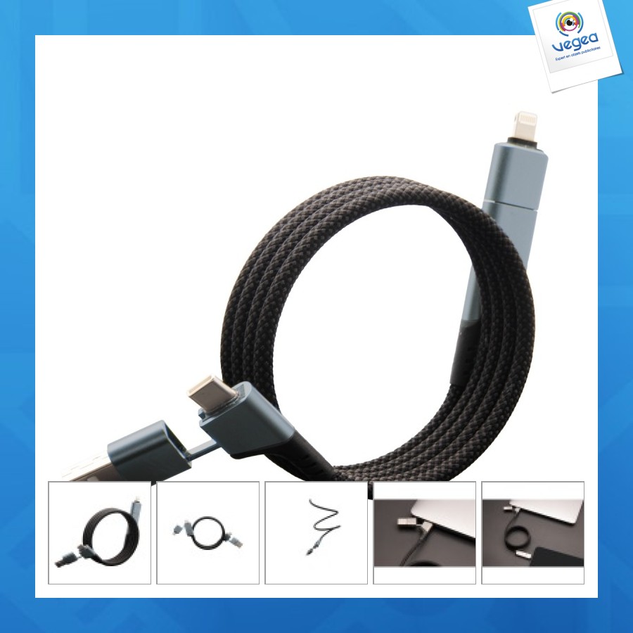 Magnetisches kabel 4-in-1 ultra fast charge 100w stock