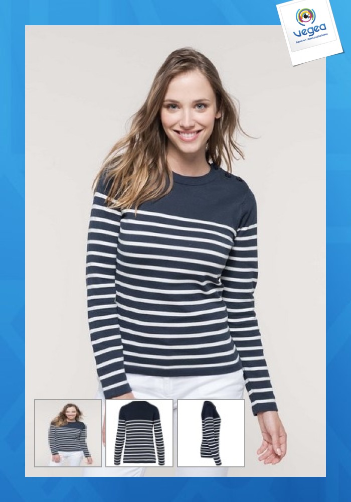 Marine-pullover für damen - kariban