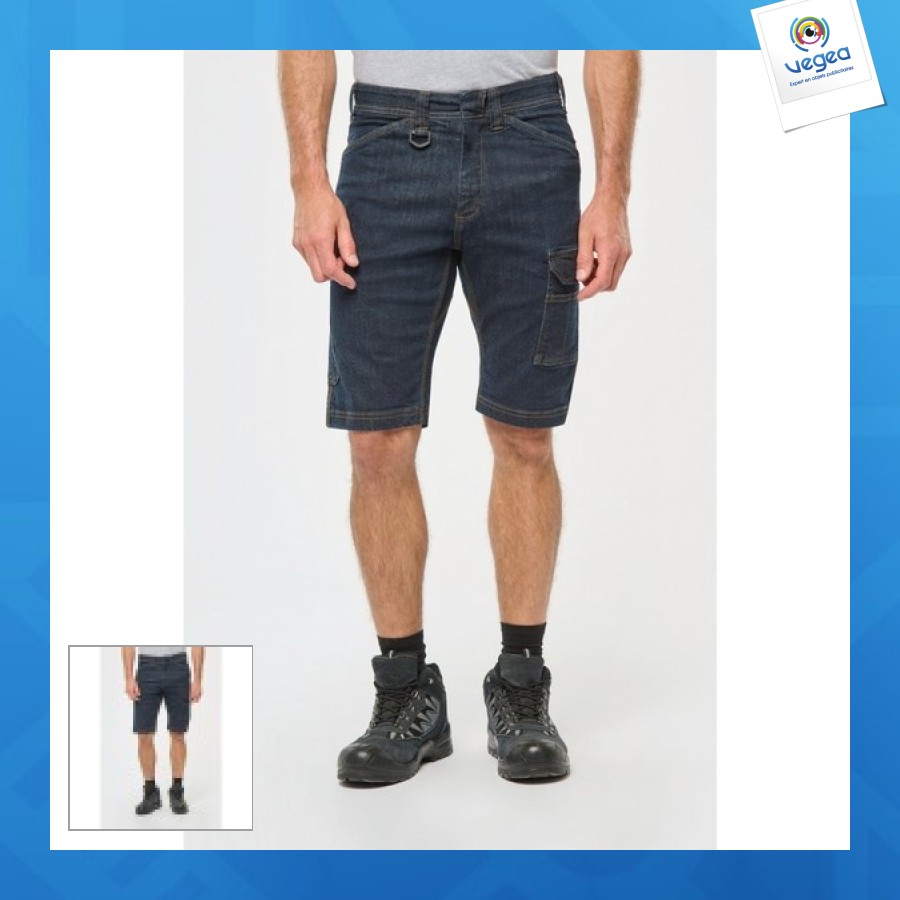 Mehrtaschen-denim-bermuda für männer
