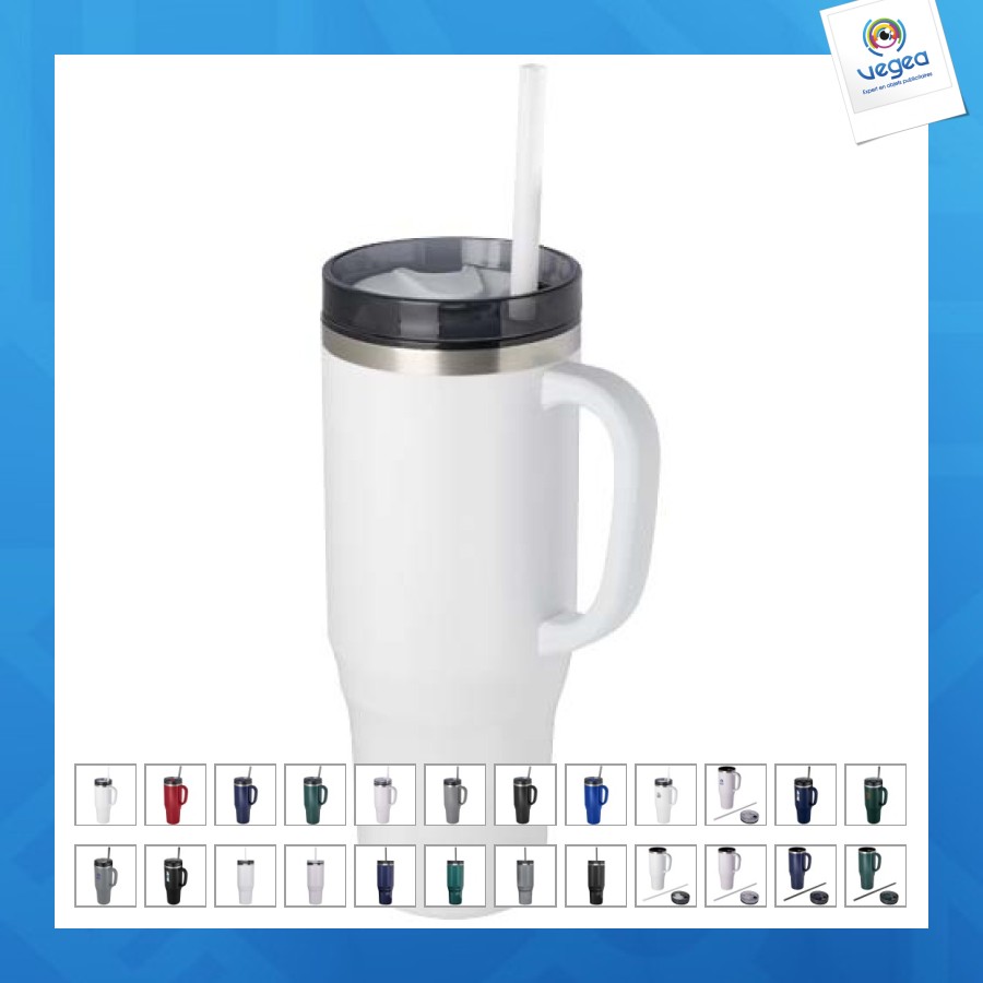 Melbourne 1200 ml rcs-zertifizierter thermobecher mit strohhalm