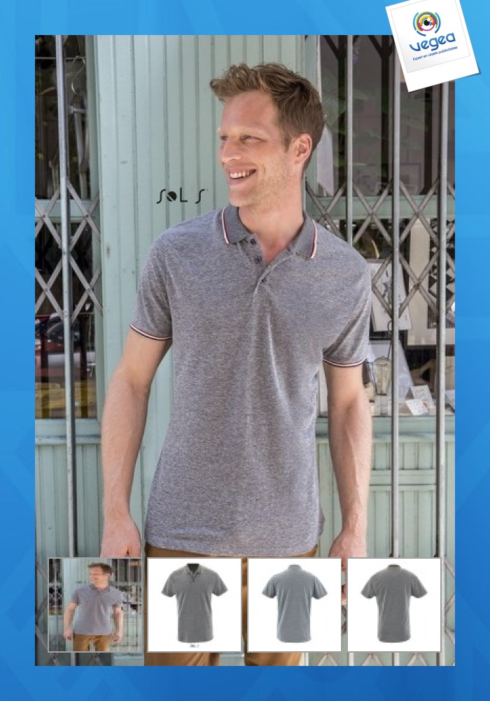 Meliertes poloshirt für männer - paname men - 3xl