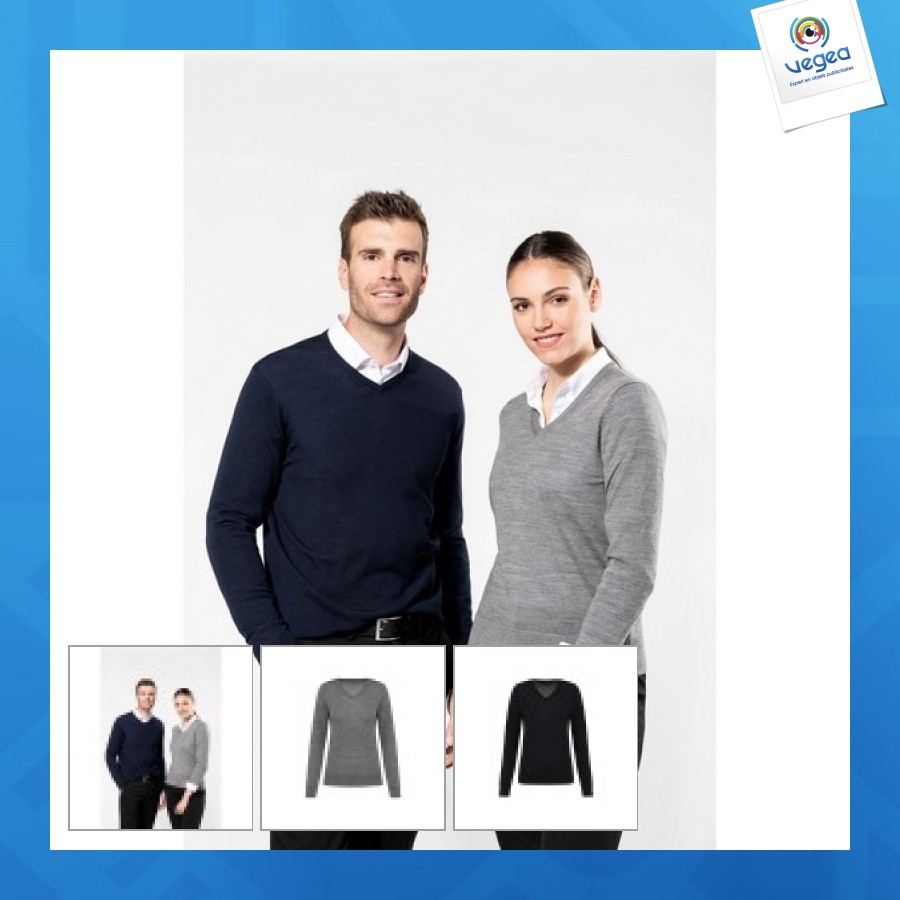 Merino-pullover mit v-ausschnitt, damen