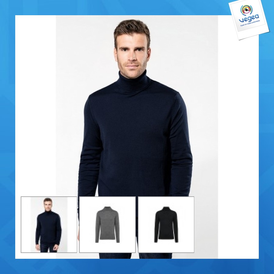 Merino-rollkragenpullover für männer