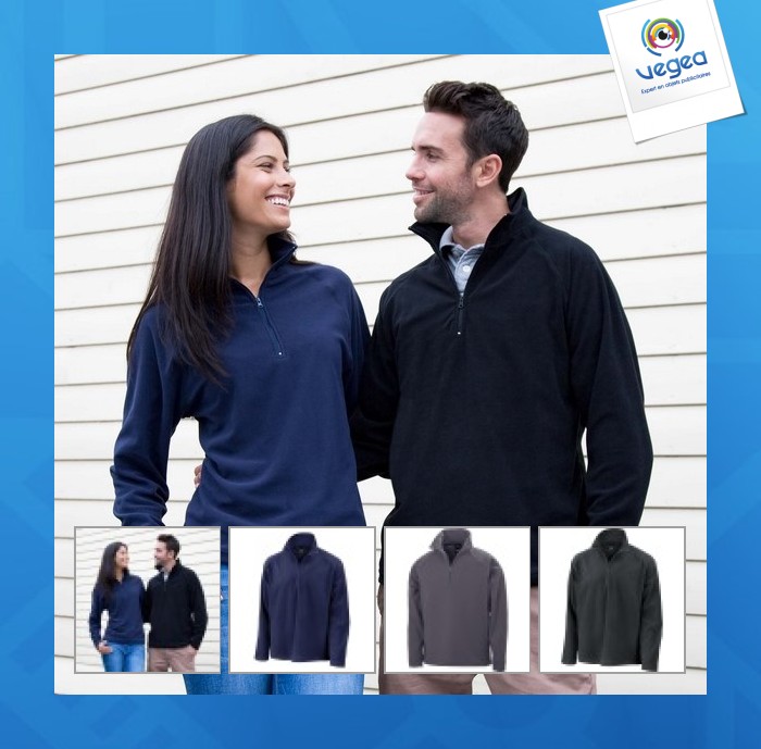 Microfleece mit reißverschlusskragen - result