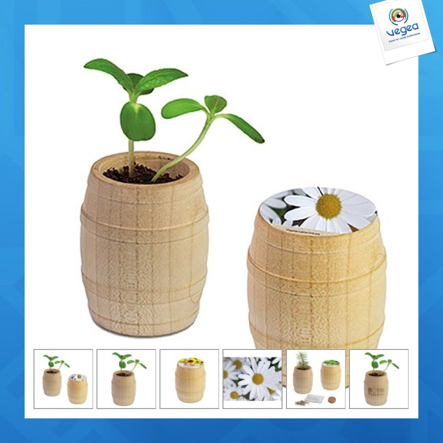 Mini-fass aus holz - marguerite