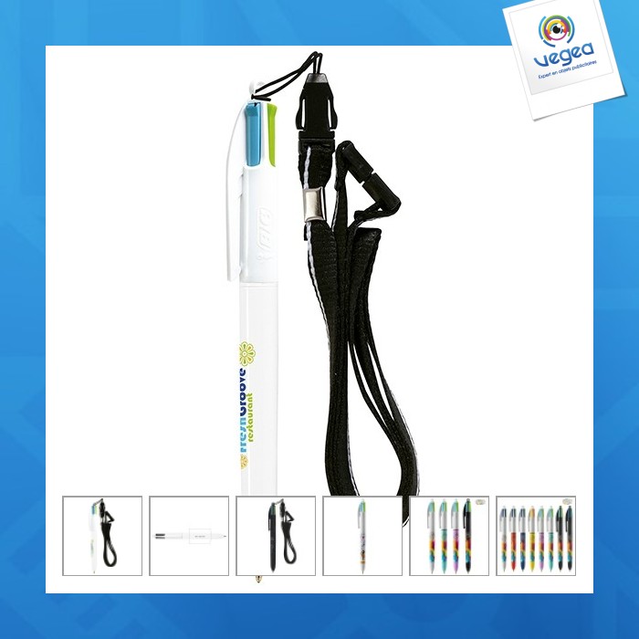 Modischer 4-farbiger bic-stift mit halsband