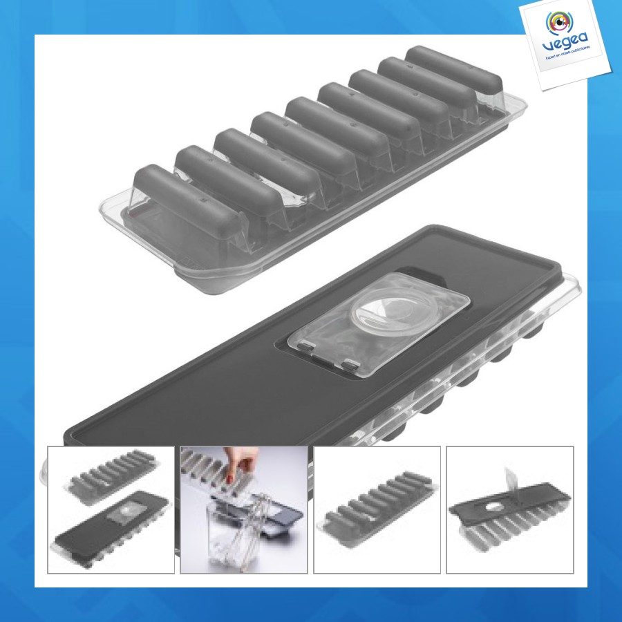 Moule à glaçons e en silicone avec couvercle 26,5x9,5cm