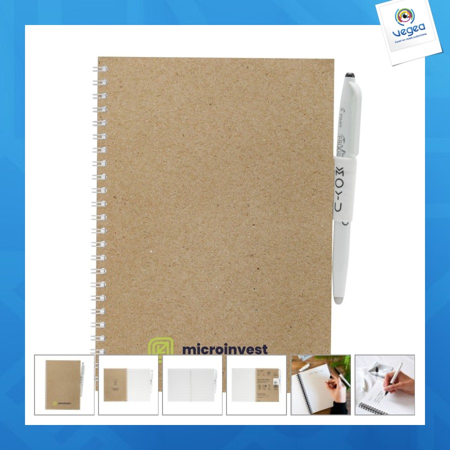 Moyu carnet de note a5 kraft 18 pages effaçables