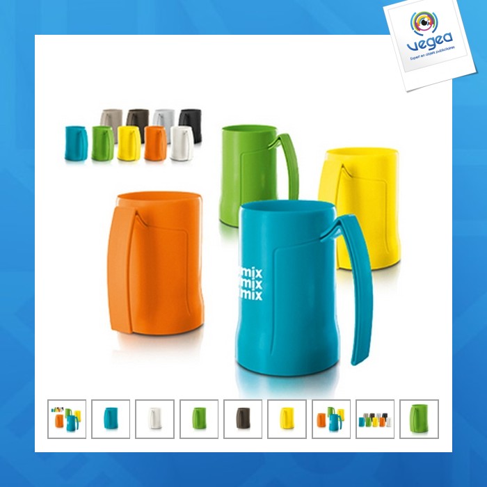 Mug chope de bière plastique abs 50cl ras bord