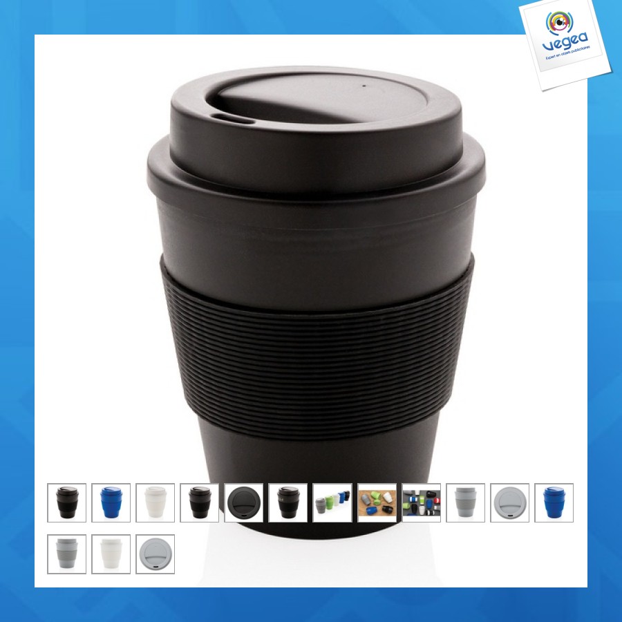Mug en pp recyclable avec couvercle à vis 350ml