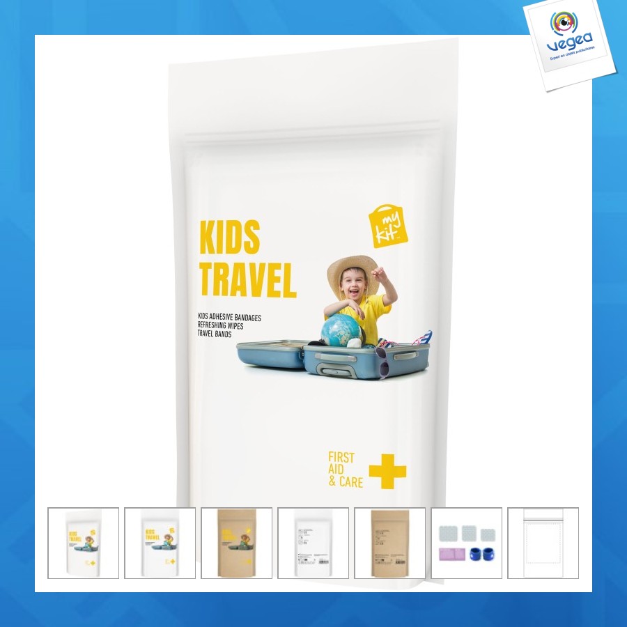 Mykit-reiseset für kinder mit papiertasche