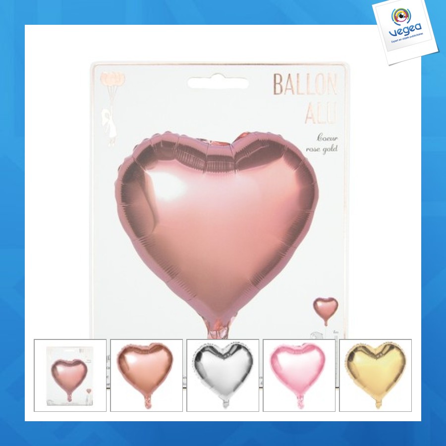 Mylarballon herz rosa gold