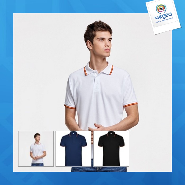 Nation - polo-shirt mit kurzen ärmeln, kragen und ärmelbündchen aus jackard mit knopfleiste mit 3 knöpfen