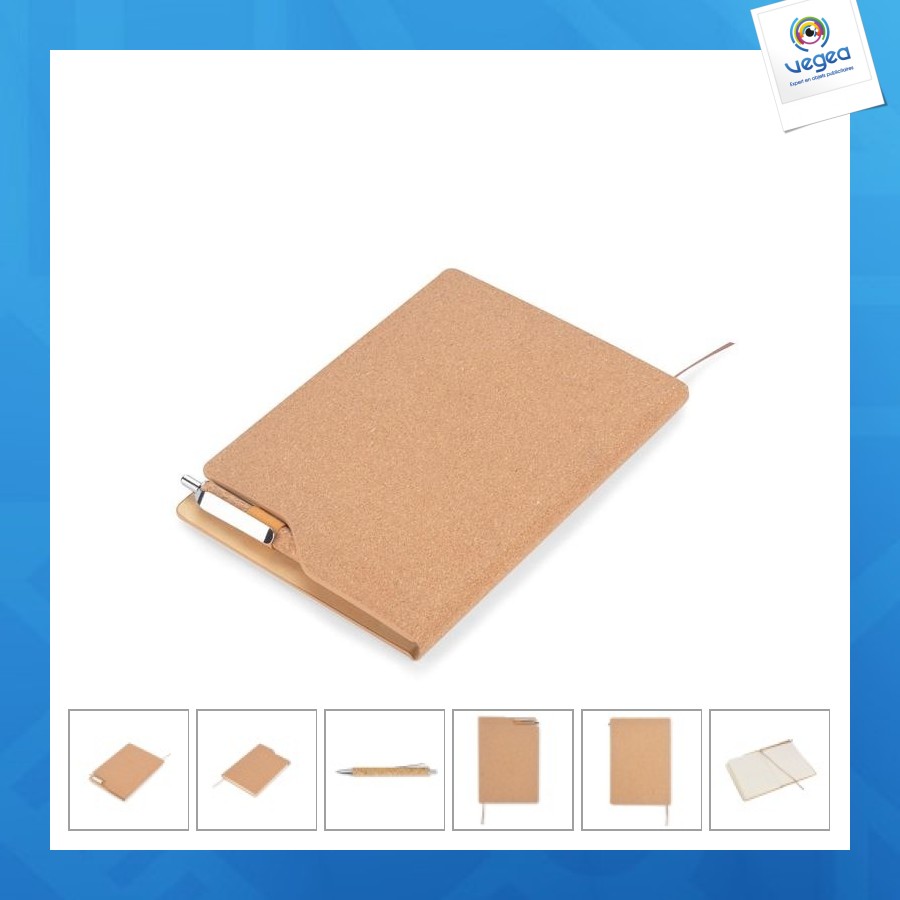 Notizbuch aus kork mit stift tesso a5