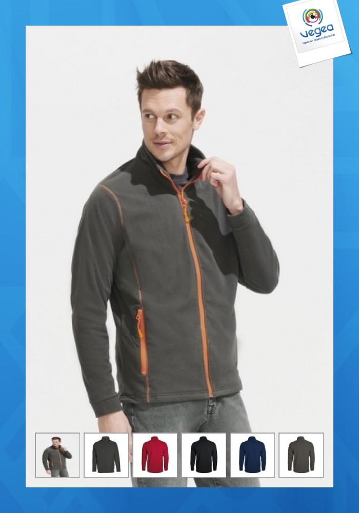 Nova mikrofleece-jacke mit reißverschluss