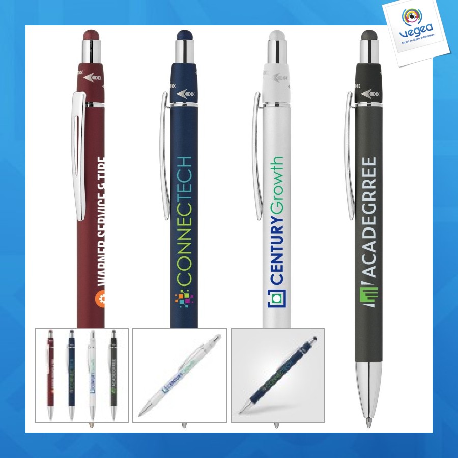 Orbit spinner verchromter metallkugelschreiber mit colour jet pen