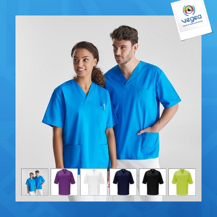 Panacea - unisex-bluse mit kurzen ärmeln und gekreuztem v-ausschnitt