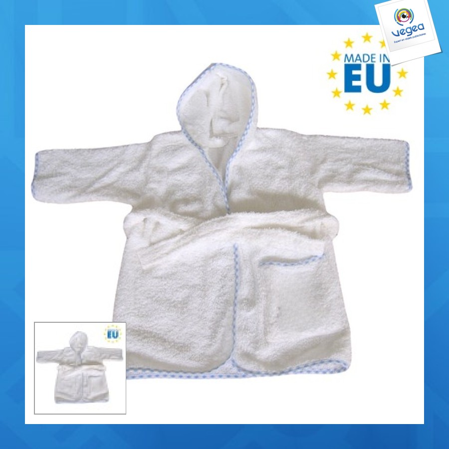 Peignoir bébé en maille éponge