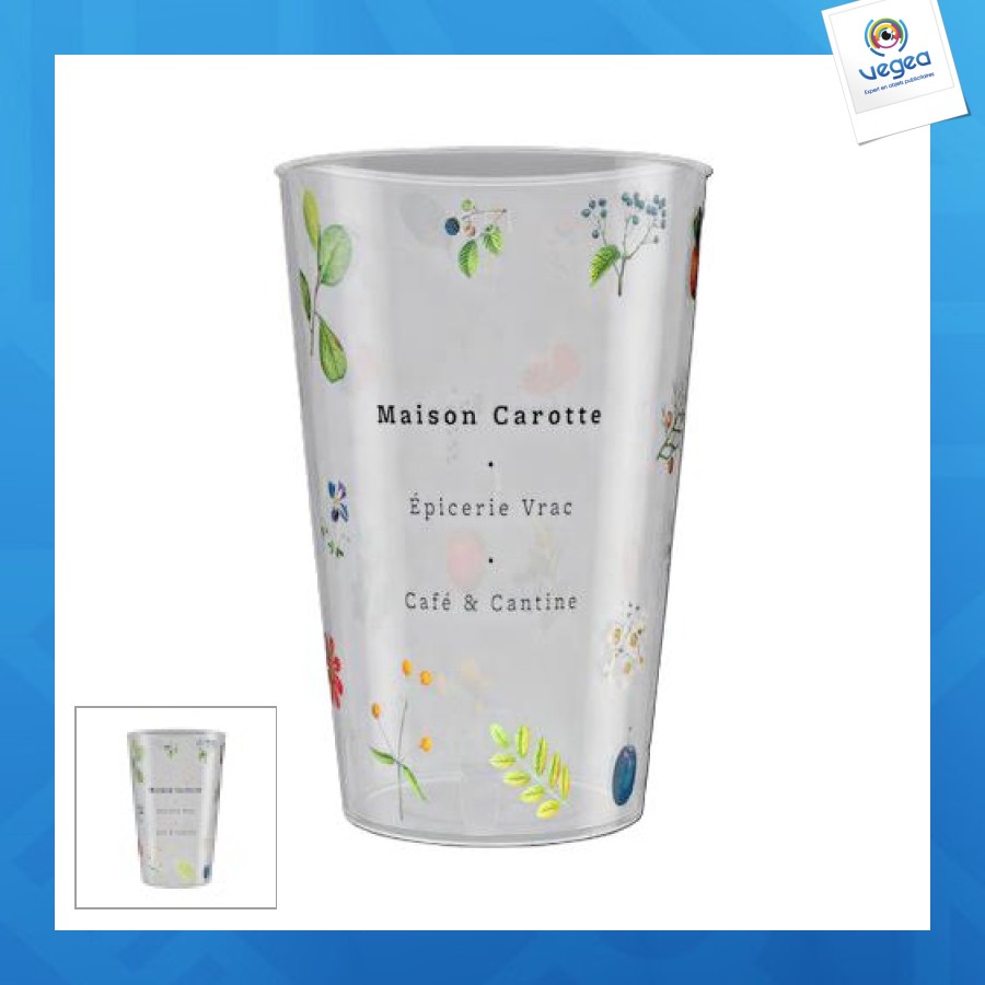 Personalisierter becher 50 cl pint transluzent