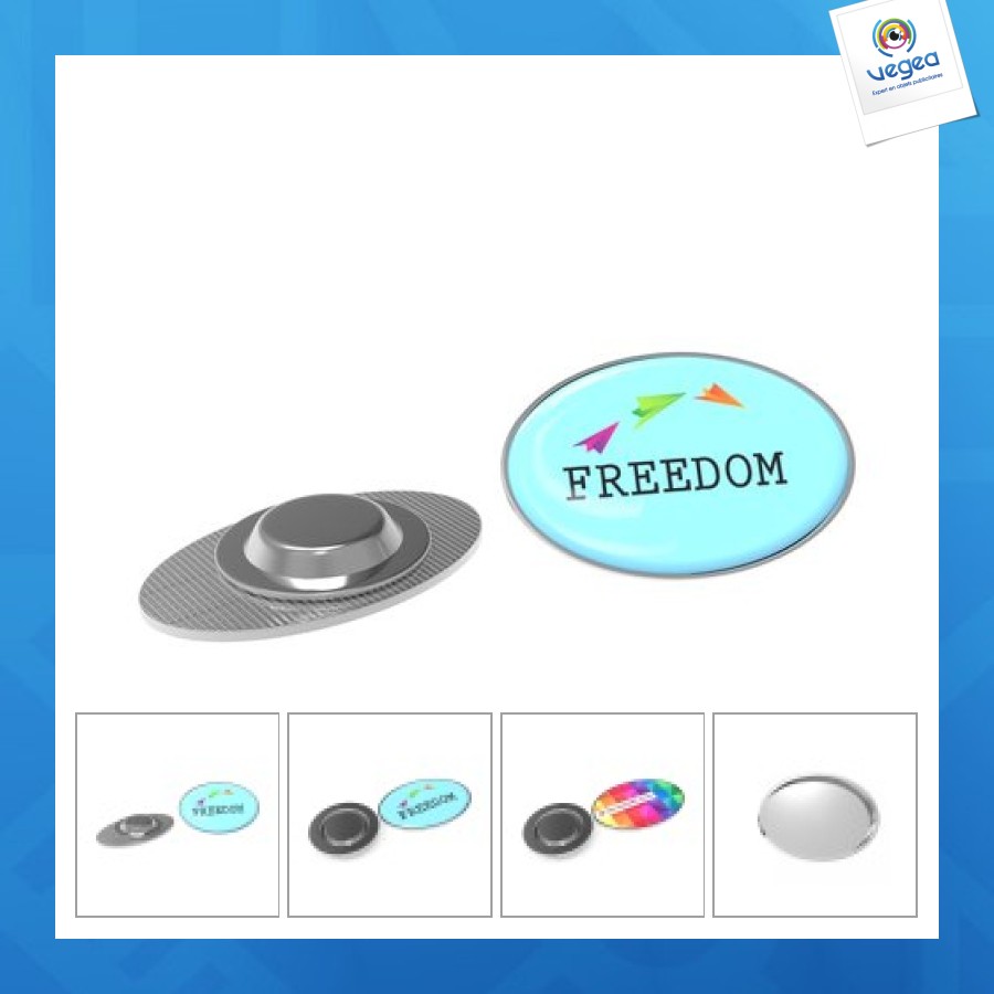 Pin metall magnet oval 28x19 mm
