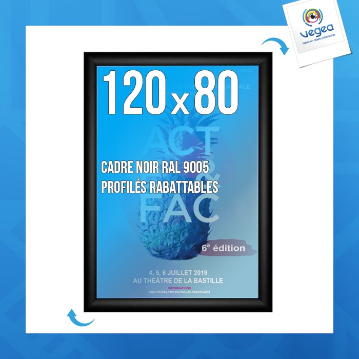 Plakatrahmen clic-clac wand 120x80 cm schwarz 9005