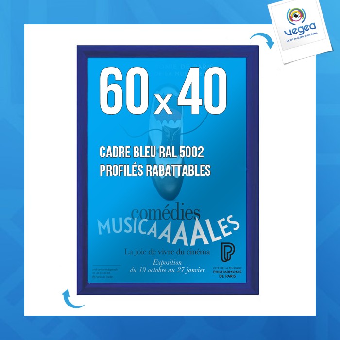 Plakatrahmen clic-clac wand 60x40cm blau 5002