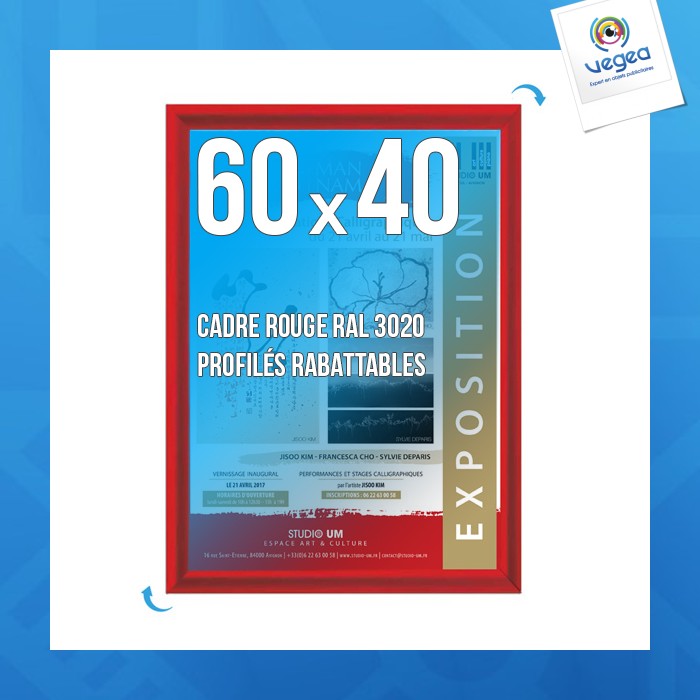 Plakatrahmen clic-clac wand 60x40cm rot 3020