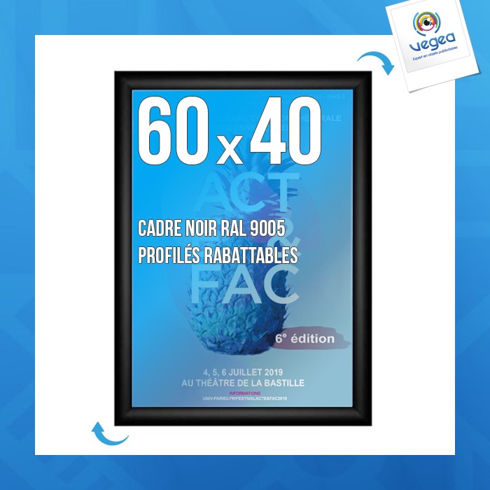 Plakatrahmen clic-clac wand 60x40cm schwarz 9005