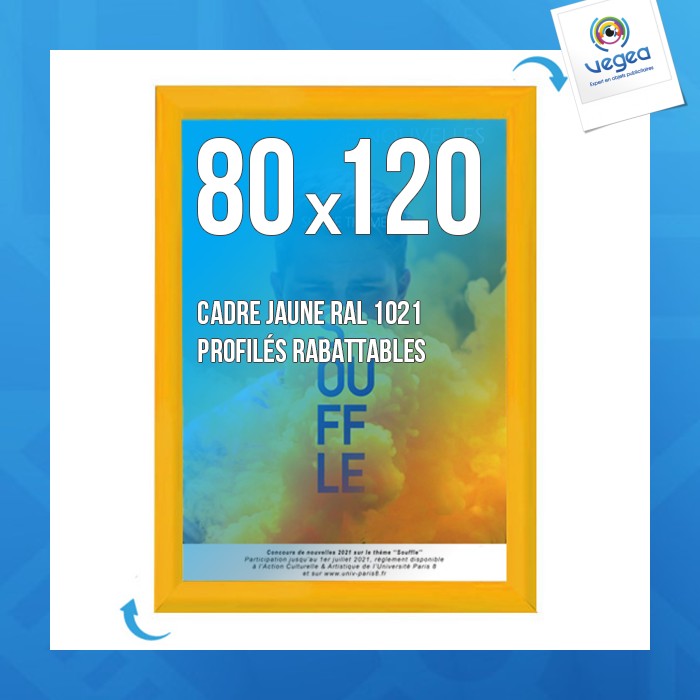 Plakatrahmen clic-clac wand 80x120 cm gelb 1021