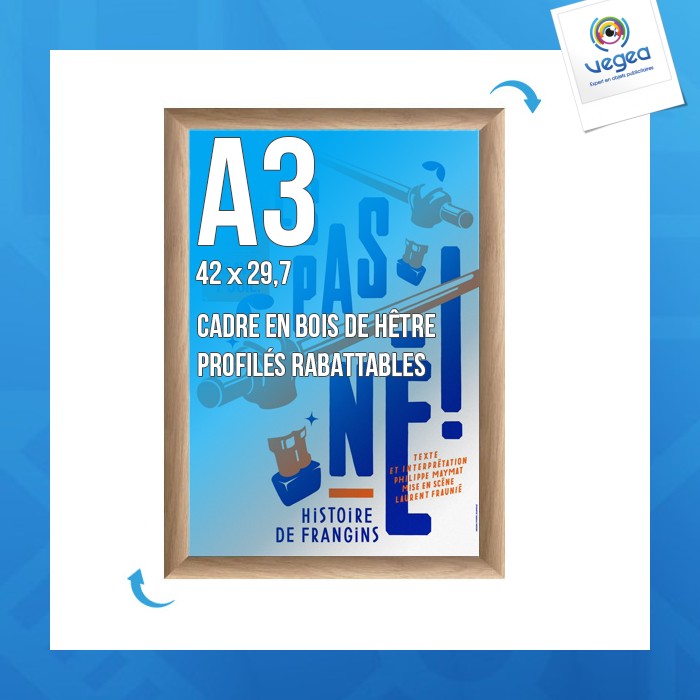 Plakatrahmen clic-clac wand a.3 holz buche